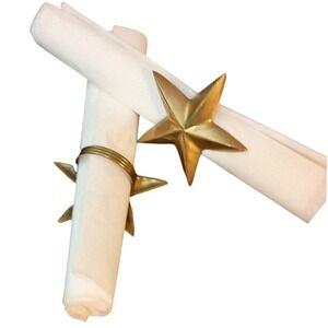 Brass Star Napkin Rings Vintage - set of 2 -‎ SKUH079